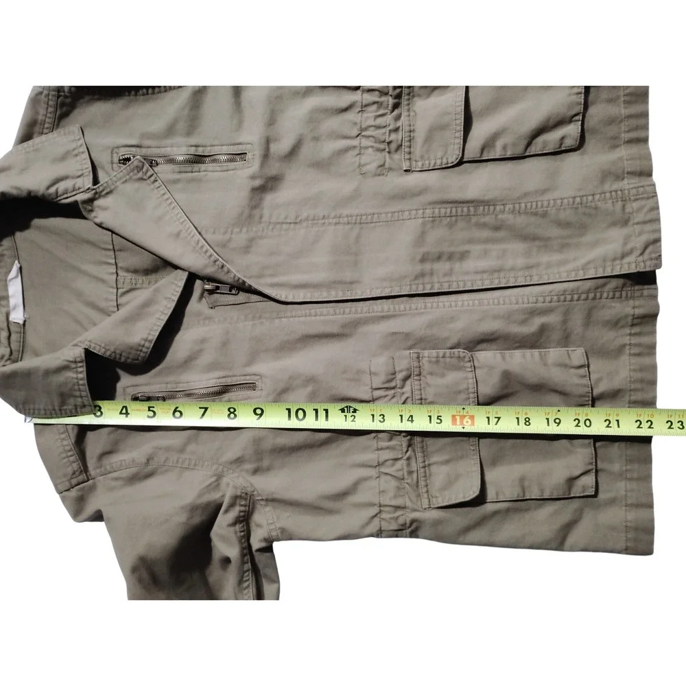 Elodie‎ Womens Olive Green Cotton Asymmetrical Zip Utility Moto Jacket Size M